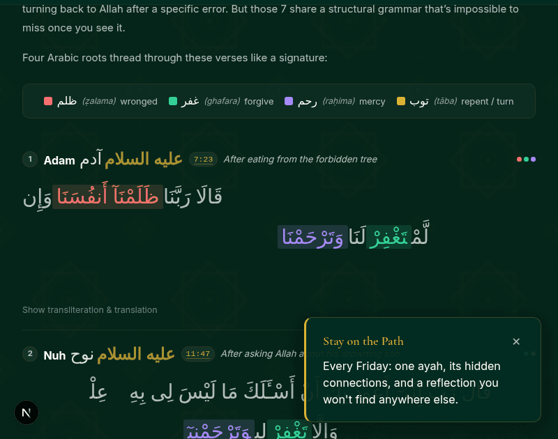 Visualization from How to Talk to Allah
